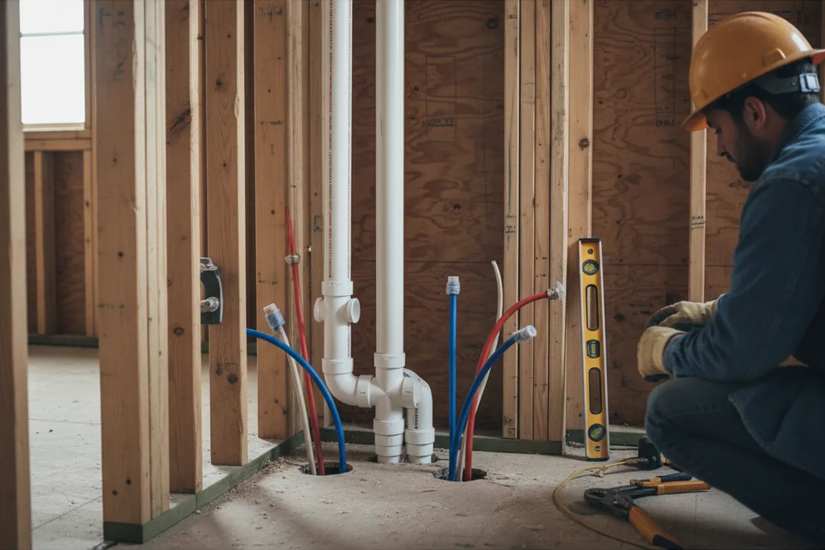 Drain and supply rough-in during Garbage Disposal Repair in North Sutton